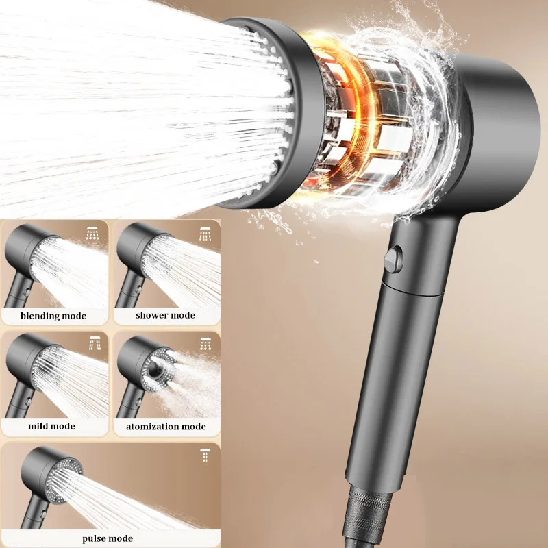 Five-speed Turbine Large Water Output Booster Filter Shower Head Home Bathroom Shower Head Set
Five-speed Turbine Large Water Output Booster Filter Shower Head Home Bathroom Shower Head Set