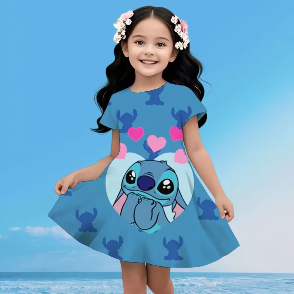 Summer Fashion Cartoon Lovely Stitch Casual Fashion Cute Princess Dress 3D Print Disney Crew Neck Short Sleeve Princess Dress
Summer Fashion Cartoon Lovely Stitch Casual Fashion Cute Princess Dress 3D Print Disney Crew Neck Short Sleeve Princess Dress