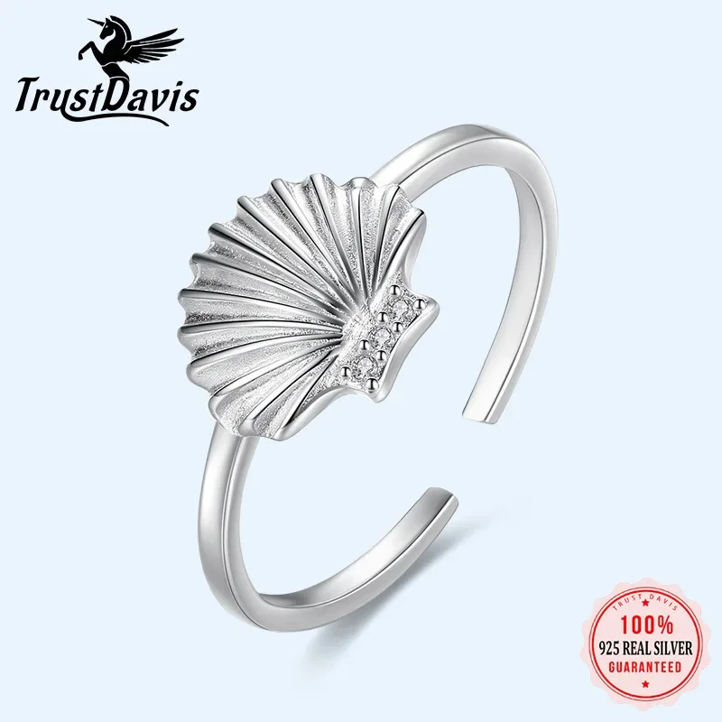 Trustdavis Real 925 Sterling Silver Fashion Sweet Shell Shiny CZ Opening Ring For Women Wedding Party Fine S925 Jewelry DA26
Trustdavis Real 925 Sterling Silver Fashion Sweet Shell Shiny CZ Opening Ring For Women Wedding Party Fine S925 Jewelry DA26