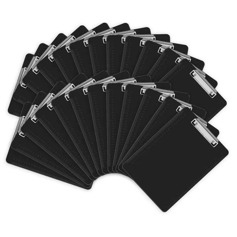 25 Pack Plastic Clipboards, Black, A4 Letter Size, 12.5 x 9 Inch
25 Pack Plastic Clipboards, Black, A4 Letter Size, 12.5 x 9 Inch