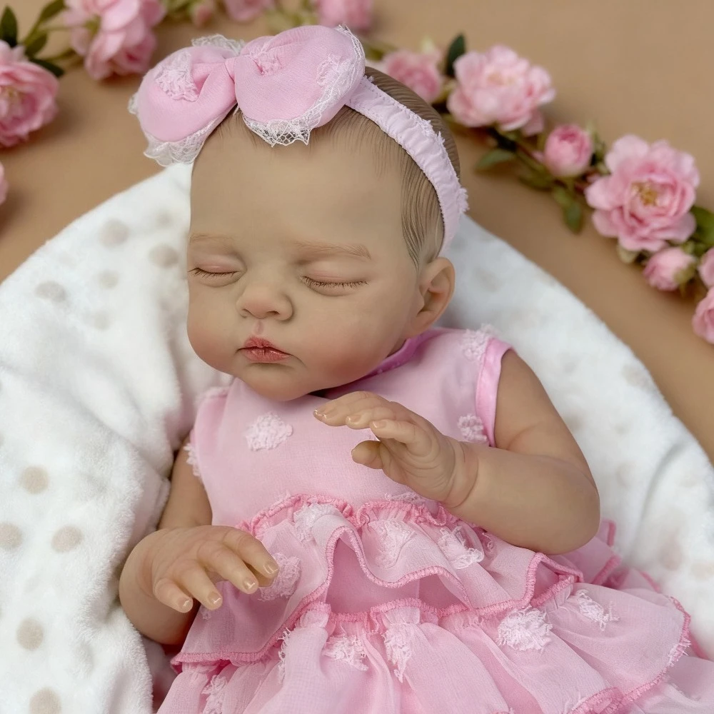 BZDOLL 48 CM 19 inch Reborn Baby Doll Vinyl Limbs Cloth Body Baby With Pink Dress Lifelike Doll Toy Birthday Gift Play House Toy
BZDOLL 48 CM 19 inch Reborn Baby Doll Vinyl Limbs Cloth Body Baby With Pink Dress Lifelike Doll Toy Birthday Gift Play House Toy