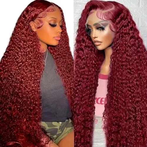 99 j Burgund Curly Human Hair Wig 13x4 13x6 22-34Inches 100%Human Hair Unprocessed Virgin Human Hair 200Density For Women
99 j Burgund Curly Human Hair Wig 13x4 13x6 22-34Inches 100%Human Hair Unprocessed Virgin Human Hair 200Density For Women