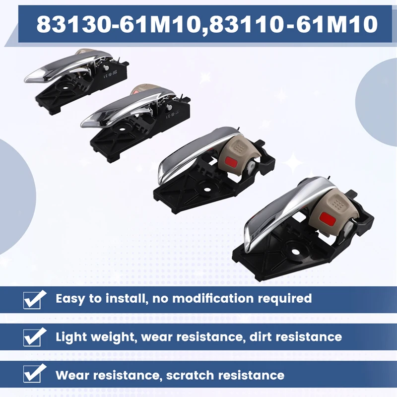 4Pcs For Suzuki Vitara SX4 S-Cross Car Interior Door Handle 83130-61M10 83110-61M10
4Pcs For Suzuki Vitara SX4 S-Cross Car Interior Door Handle 83130-61M10 83110-61M10