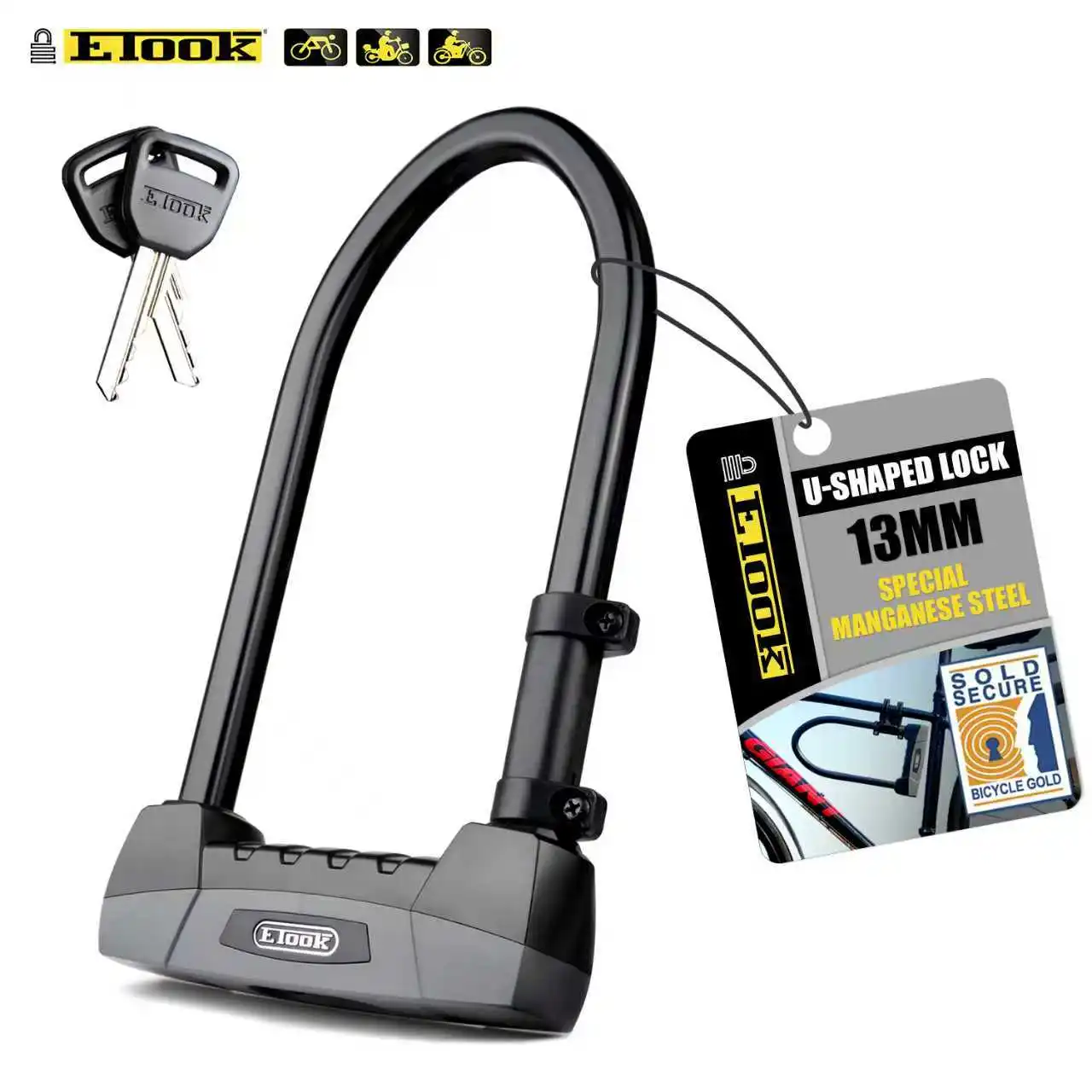 ETOOK U Lock E-Bike Сверхмощный мотоцикл MTB Шоссейный велосипед Сплав Противоугонный предохранительный замок Аксессуары для велосипеда 2-х ключей Бесплатная рамка с замком
ETOOK U Lock E-Bike Сверхмощный мотоцикл MTB Шоссейный велосипед Сплав Противоугонный предохранительный замок Аксессуары для велосипеда 2-х ключей Бесплатная рамка с замком
