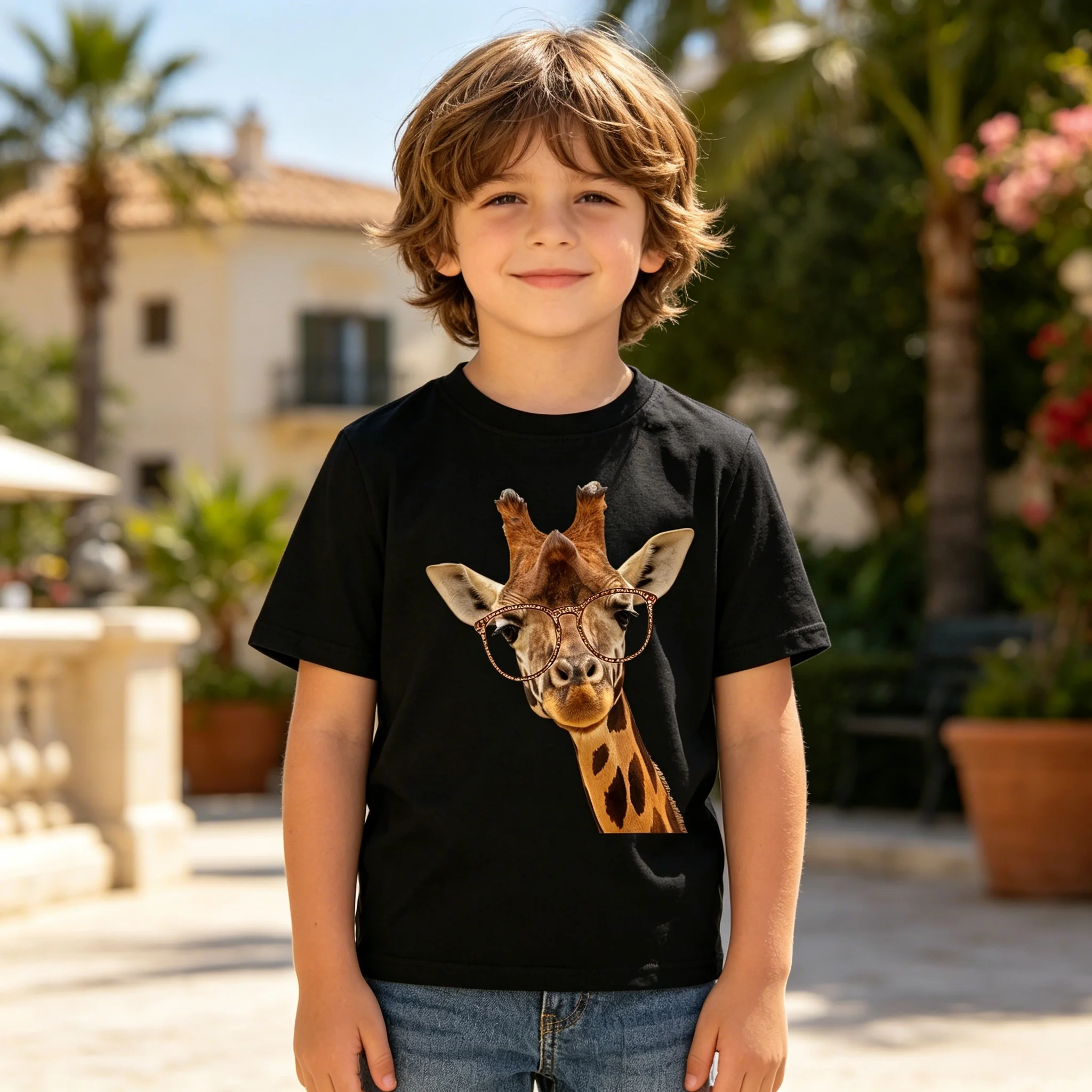 Kids Funny Giraffe Wearing Glasses Short Sleeve T-Shirt Animal Print Casual Soft Breathable for Beach Vacation Party Gift
Kids Funny Giraffe Wearing Glasses Short Sleeve T-Shirt Animal Print Casual Soft Breathable for Beach Vacation Party Gift