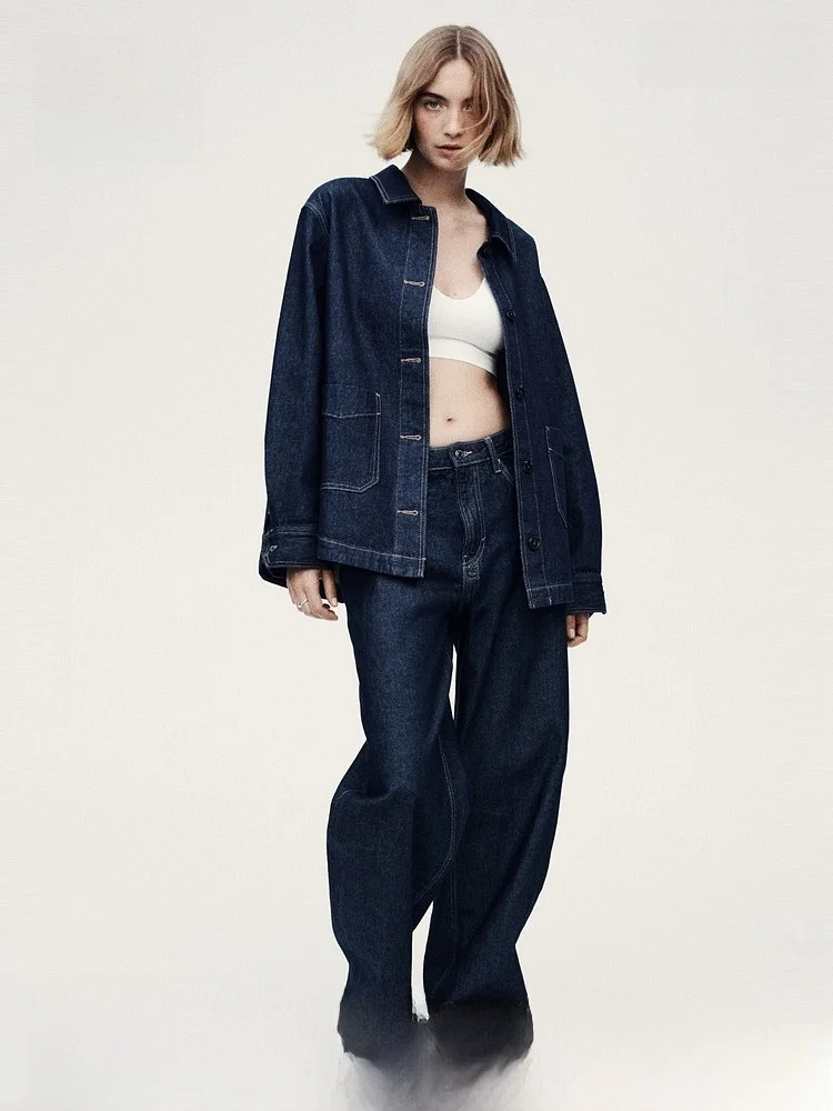 Новая летняя джинсовая куртка H&M в стиле рубашки, женская модная ретро-куртка из хлопка с длинными рукавами, на пуговицах, с карманами, приталенного кроя, стандартной длины
Новая летняя джинсовая куртка H&M в стиле рубашки, женская модная ретро-куртка из хлопка с длинными рукавами, на пуговицах, с карманами, приталенного кроя, стандартной длины