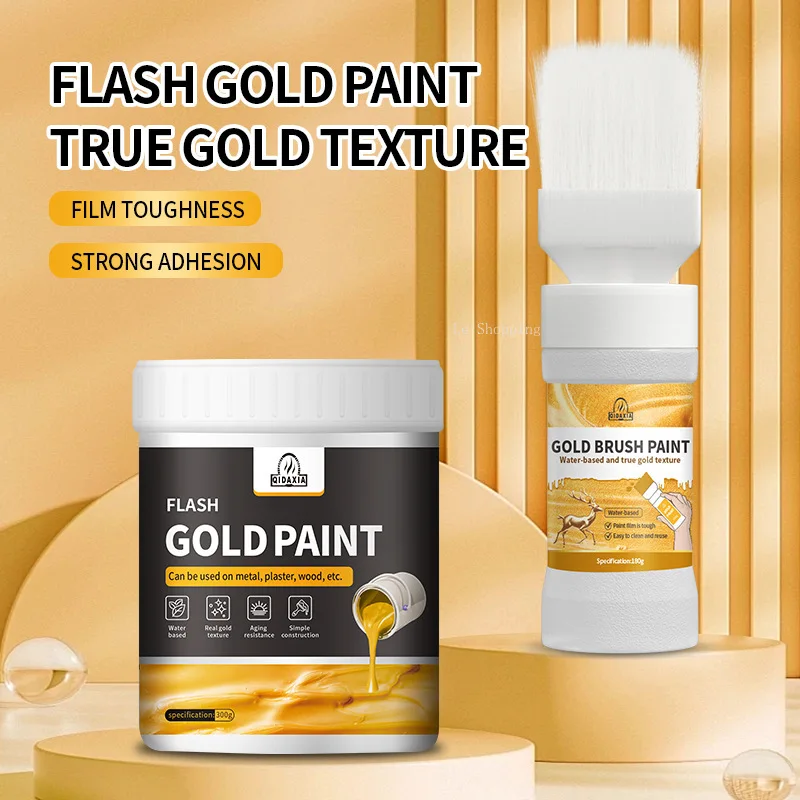 180g/300g/500g/1000g Water-based Gold Leaf Paint/Handmade DIY Exterior Wall Crafts Iron Fence Doors Handicrafts Coloring Paint
180g/300g/500g/1000g Water-based Gold Leaf Paint/Handmade DIY Exterior Wall Crafts Iron Fence Doors Handicrafts Coloring Paint
