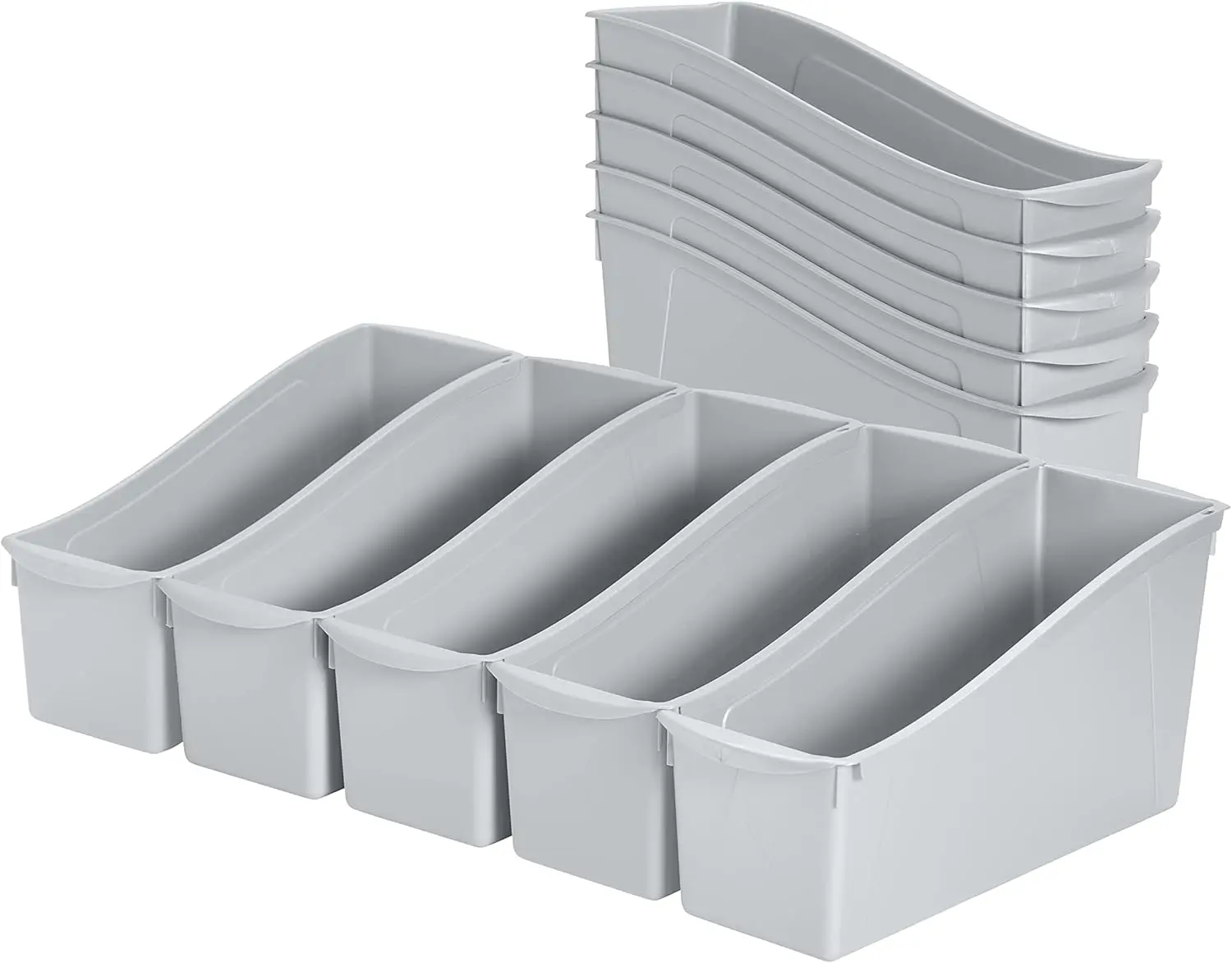 Набор из 10 контейнеров для хранения книг с замковым соединением, светло-серый, для организации класса
Набор из 10 контейнеров для хранения книг с замковым соединением, светло-серый, для организации класса