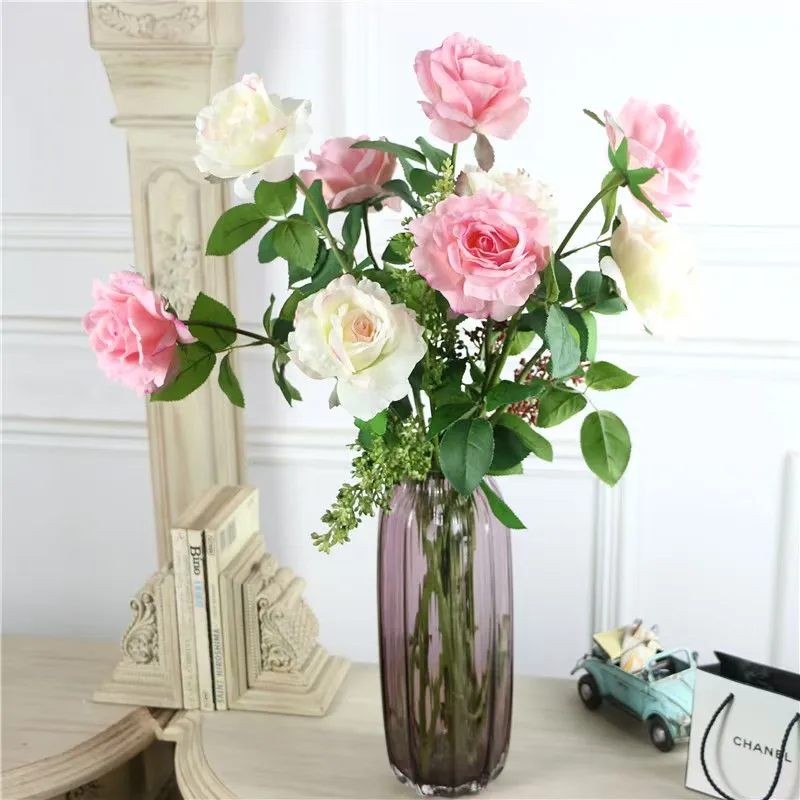 6Pcs Cream Pink Artificial Roses Real Touch Silk Flowers Home Vase Decor Romantic Wedding Bouquet Valentine's Day Gift Hot Sale
6Pcs Cream Pink Artificial Roses Real Touch Silk Flowers Home Vase Decor Romantic Wedding Bouquet Valentine's Day Gift Hot Sale