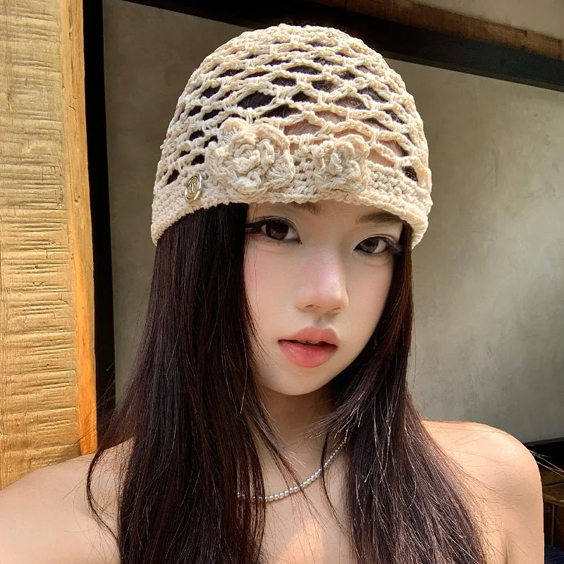 Korean Ins Hand-crocheted Hollow Flower Stack Hat for Women in Spring and Summer Breathable Travel Bohemian Bowler Beanie Caps
Korean Ins Hand-crocheted Hollow Flower Stack Hat for Women in Spring and Summer Breathable Travel Bohemian Bowler Beanie Caps