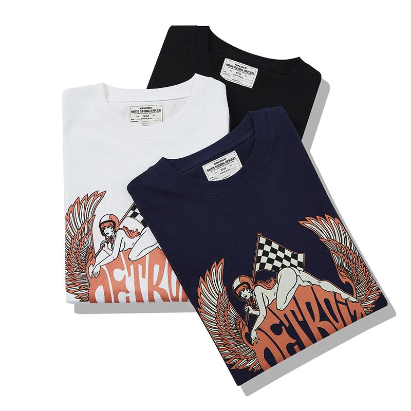 Summer New American Retro Skull Letter Printed Short Sleeve T-shirt Men's Fashion Pure Cotton Washed Old Breathable Casual Tops
Summer New American Retro Skull Letter Printed Short Sleeve T-shirt Men's Fashion Pure Cotton Washed Old Breathable Casual Tops