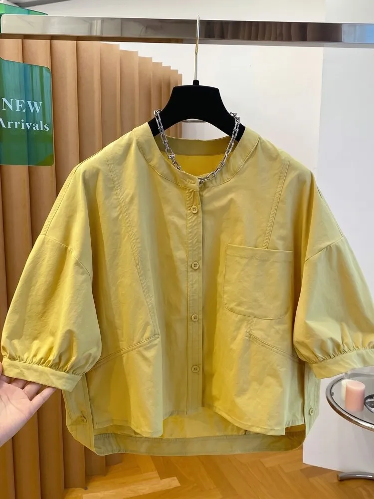 Elegant round Neck Short Sleeve Shirt Women's Loose Fit Casual Top Five-Quarter Length Versatile Stylish Summer Outfit
Elegant round Neck Short Sleeve Shirt Women's Loose Fit Casual Top Five-Quarter Length Versatile Stylish Summer Outfit