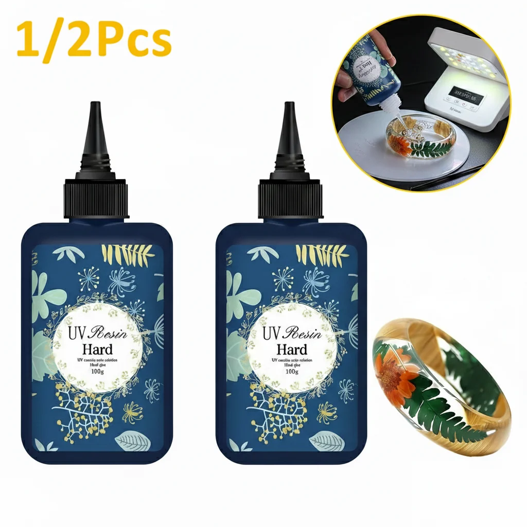 1/2Pcs Crystal Clear Hard UV Resin Upgraded Formula Ultraviolet Fast Curing Resin Jewelry Making, Hard Transparent Solar Cure
1/2Pcs Crystal Clear Hard UV Resin Upgraded Formula Ultraviolet Fast Curing Resin Jewelry Making, Hard Transparent Solar Cure