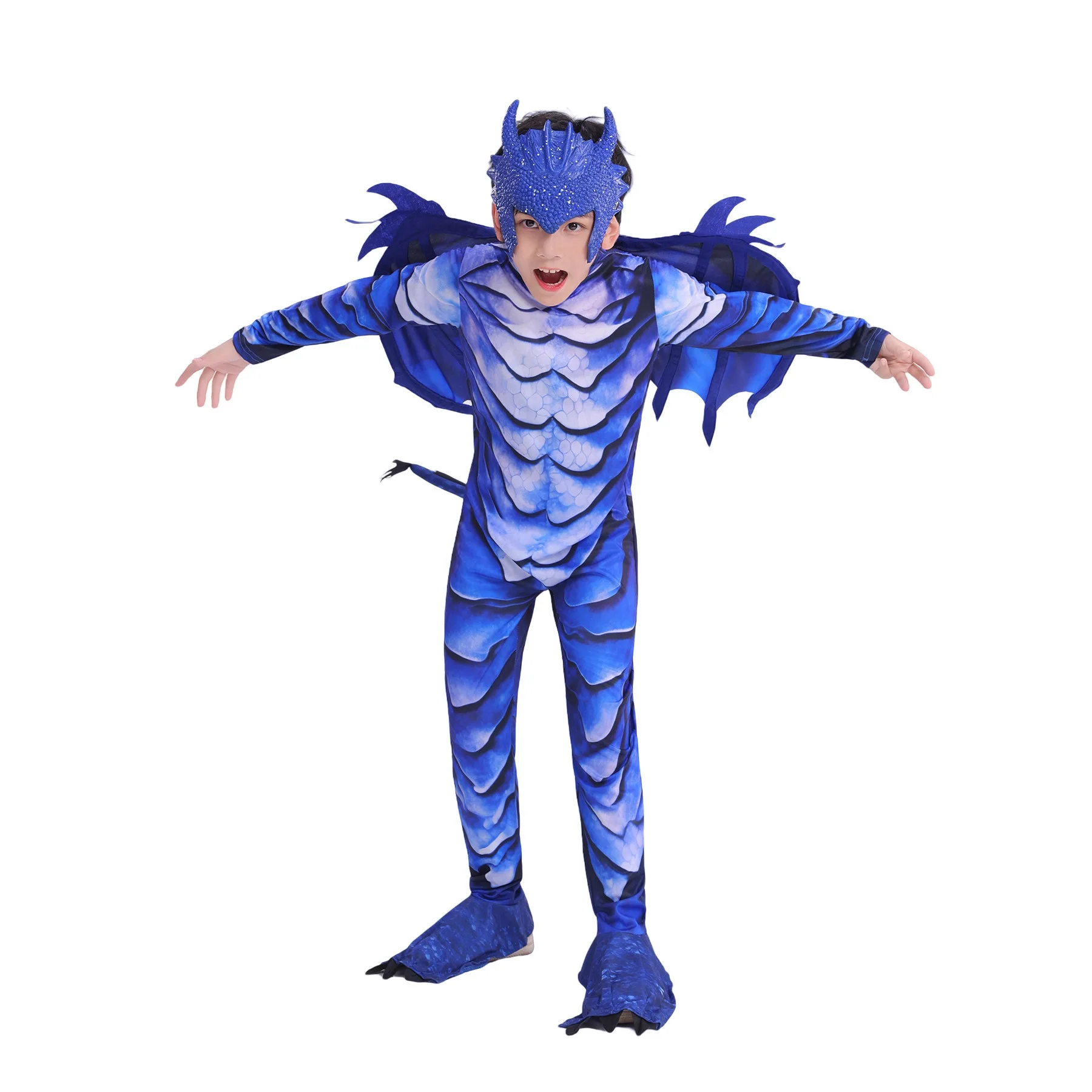 Halloween Kids Frost Dragon Knight Cosplay Costume Set with Double-Sided Printed Wings
Halloween Kids Frost Dragon Knight Cosplay Costume Set with Double-Sided Printed Wings
