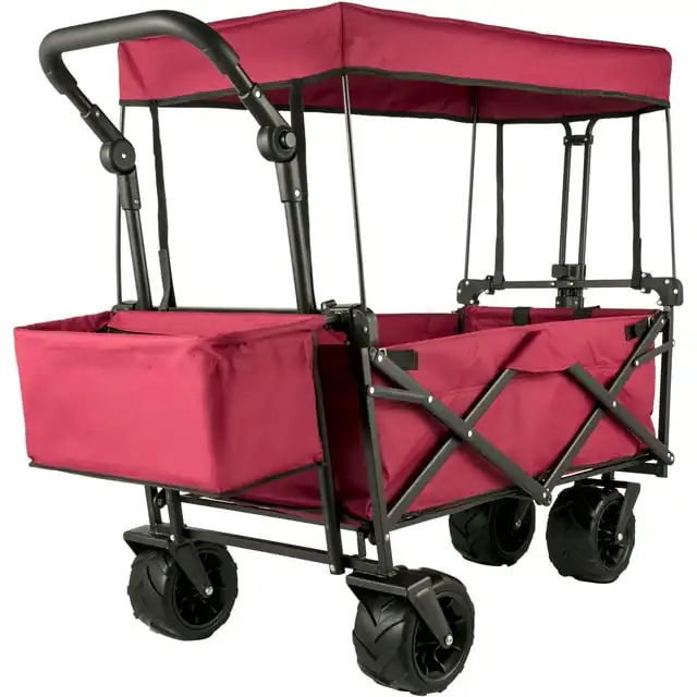 KFFKFF Collapsible Wagon Cart, Utility Garden Trolley with Removable Canopy, 600D Oxford Cloth(Red)
KFFKFF Collapsible Wagon Cart, Utility Garden Trolley with Removable Canopy, 600D Oxford Cloth(Red)