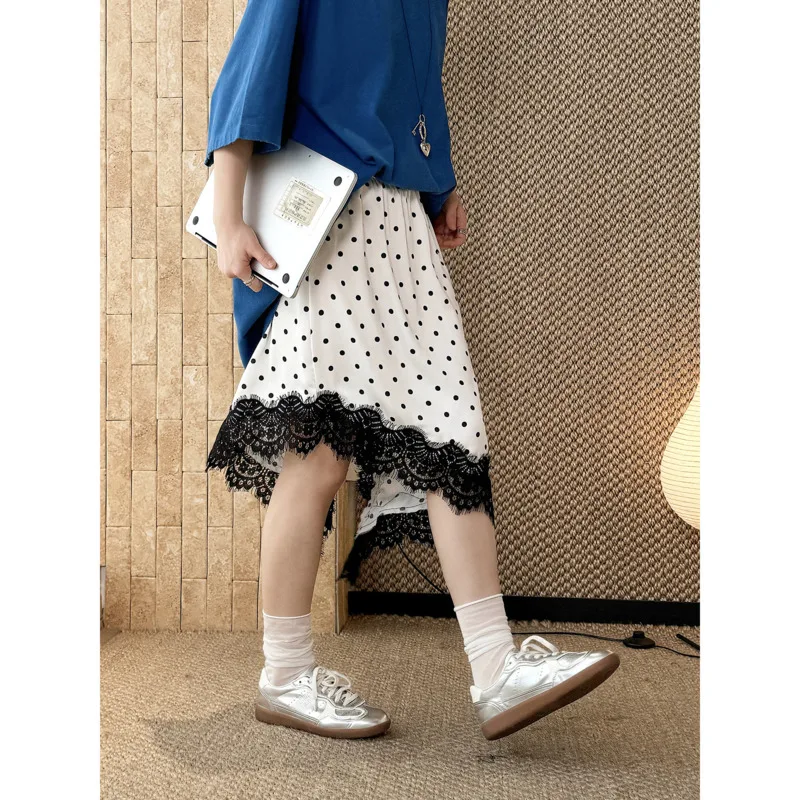 Summer Polka Dot Lace Asymmetrical Skirt Women Elegant Casual Long Skirt
Summer Polka Dot Lace Asymmetrical Skirt Women Elegant Casual Long Skirt
