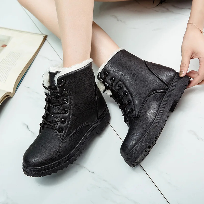 Warm Fce Lined Winter Snow Boots Women's ort Boots Waterproof Large Size oes Faionable Mid-Cut PU Leather
Warm Fce Lined Winter Snow Boots Women's ort Boots Waterproof Large Size oes Faionable Mid-Cut PU Leather