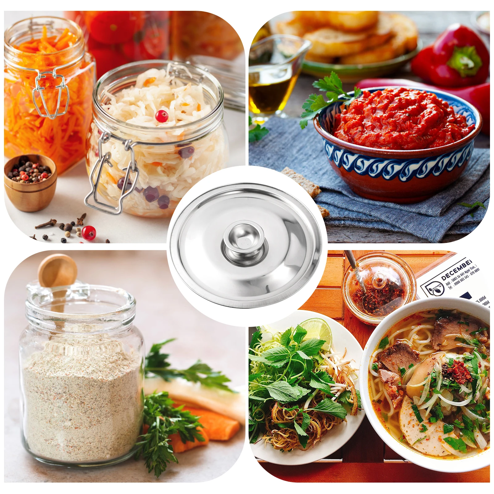 Stainless Steel Oil Cylinder Lid 14cm Pot Cover Moisture Proof Explosion Proof Kitchen Gadget Seasoning Cover Saucepan
Stainless Steel Oil Cylinder Lid 14cm Pot Cover Moisture Proof Explosion Proof Kitchen Gadget Seasoning Cover Saucepan