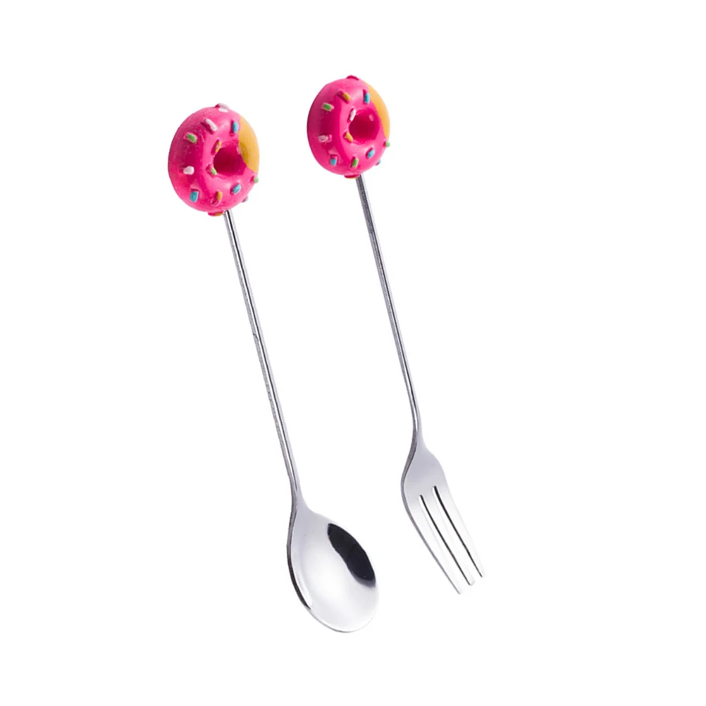 Donut Fork Set Stainless Steel Stirring Dessert Spoon With Donut Shaped Spoon Kids Tableware Dessert Coffee Serving Cutlery
Donut Fork Set Stainless Steel Stirring Dessert Spoon With Donut Shaped Spoon Kids Tableware Dessert Coffee Serving Cutlery