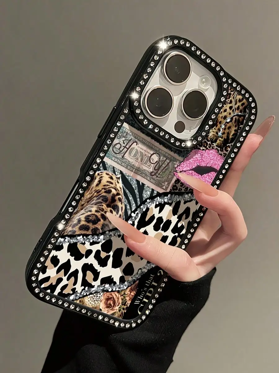 New Luxury Fashion Leopard Print Dollar Rhinestone Transparent Black Full-Cover Phone Case, Featuring A Luxurious Sparkling Rhinestone Design With Built-In Shine, Perfect For Photos. Anti-Yellowing, -Friendly, Drop-Proof, Waterproof, Shockproof, Scratch-R
New Luxury Fashion Leopard Print Dollar Rhinestone Transparent Black Full-Cover Phone Case, Featuring A Luxurious Sparkling Rhinestone Design With Built-In Shine, Perfect For Photos. Anti-Yellowing, -Friendly, Drop-Proof, Waterproof, Shockproof, Scratch-R