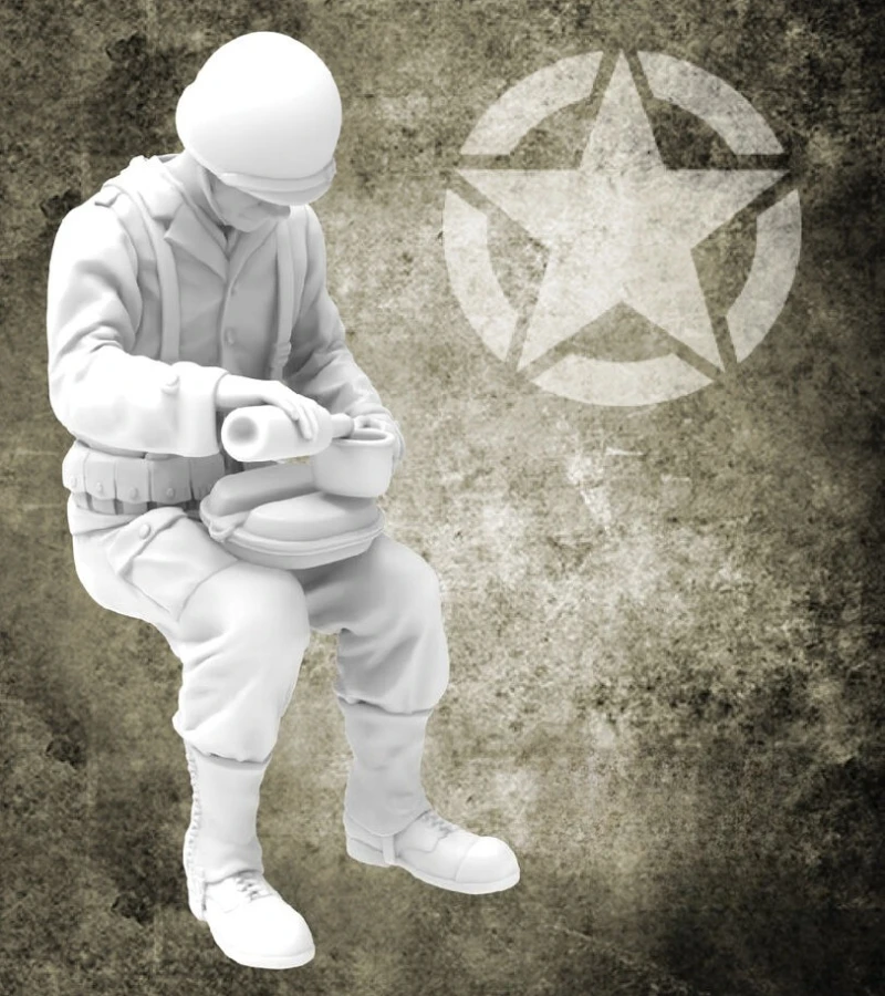 1/35 Scale Die-Cast Resin Figure Model Kit WWII US Soldier At Lunch Unassembled and Unpainted
1/35 Scale Die-Cast Resin Figure Model Kit WWII US Soldier At Lunch Unassembled and Unpainted