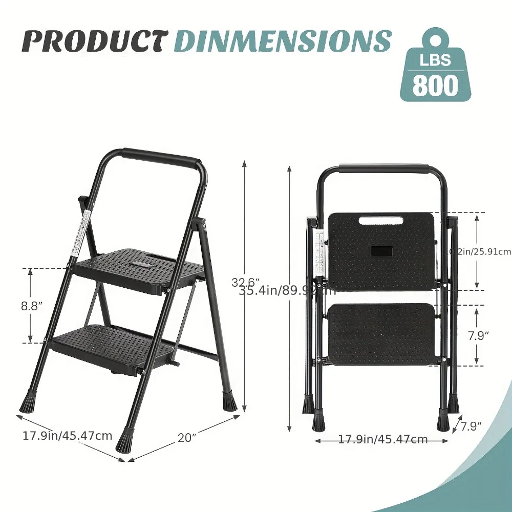 Heavy-Duty Folding Step Ladder with Wide Anti-Slip Steps & Shelves - Portable Steel Step Stool Suitable
Heavy-Duty Folding Step Ladder with Wide Anti-Slip Steps & Shelves - Portable Steel Step Stool Suitable