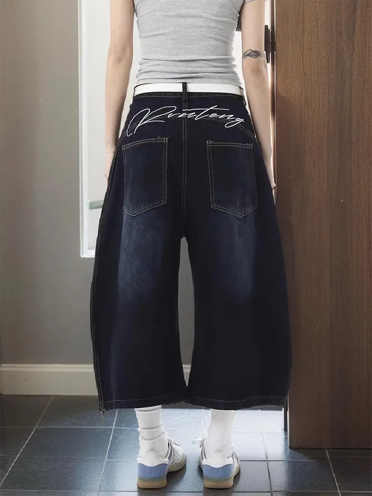 American Style Retro Loose Wide Leg Jeans Women's Spring Summer New plus Size Fat MM High Street Embroidery Seven-Foot Jeans
American Style Retro Loose Wide Leg Jeans Women's Spring Summer New plus Size Fat MM High Street Embroidery Seven-Foot Jeans