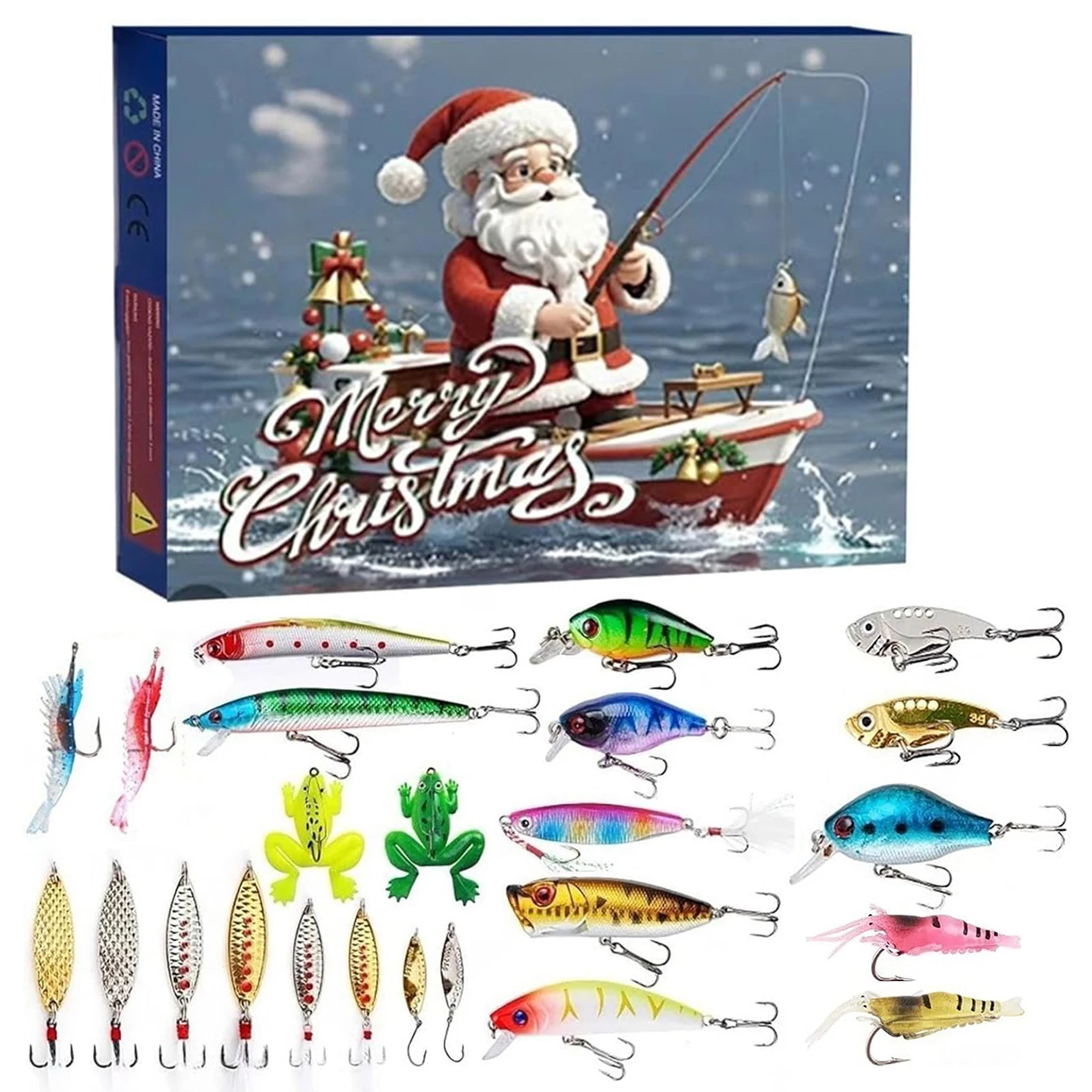 Christmas Countdown Calendar 24 Days Fishing Lures Set Fishing Lure Advent Calendar Xmas Surprise Gift for Fisher Men Teen Boys
Christmas Countdown Calendar 24 Days Fishing Lures Set Fishing Lure Advent Calendar Xmas Surprise Gift for Fisher Men Teen Boys