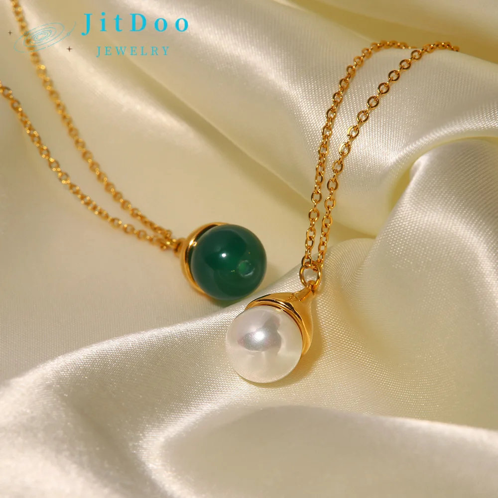 JitDoo Titanium Steel Inlaid Green Natural Stone Water Drop Pendant Necklace for Women Simple Ladies Birthday Gift Jewelry
JitDoo Titanium Steel Inlaid Green Natural Stone Water Drop Pendant Necklace for Women Simple Ladies Birthday Gift Jewelry
