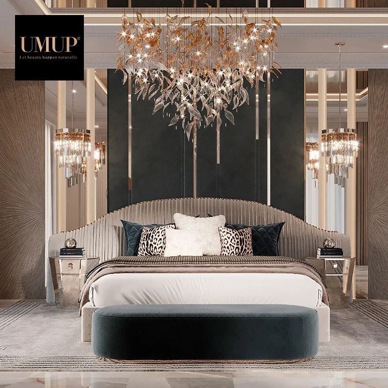 Итальянский дизайн, современная роскошная вилла, главная спальня, супер King Size, комплект кровати с тканевой кожей для украшения спальни
Итальянский дизайн, современная роскошная вилла, главная спальня, супер King Size, комплект кровати с тканевой кожей для украшения спальни