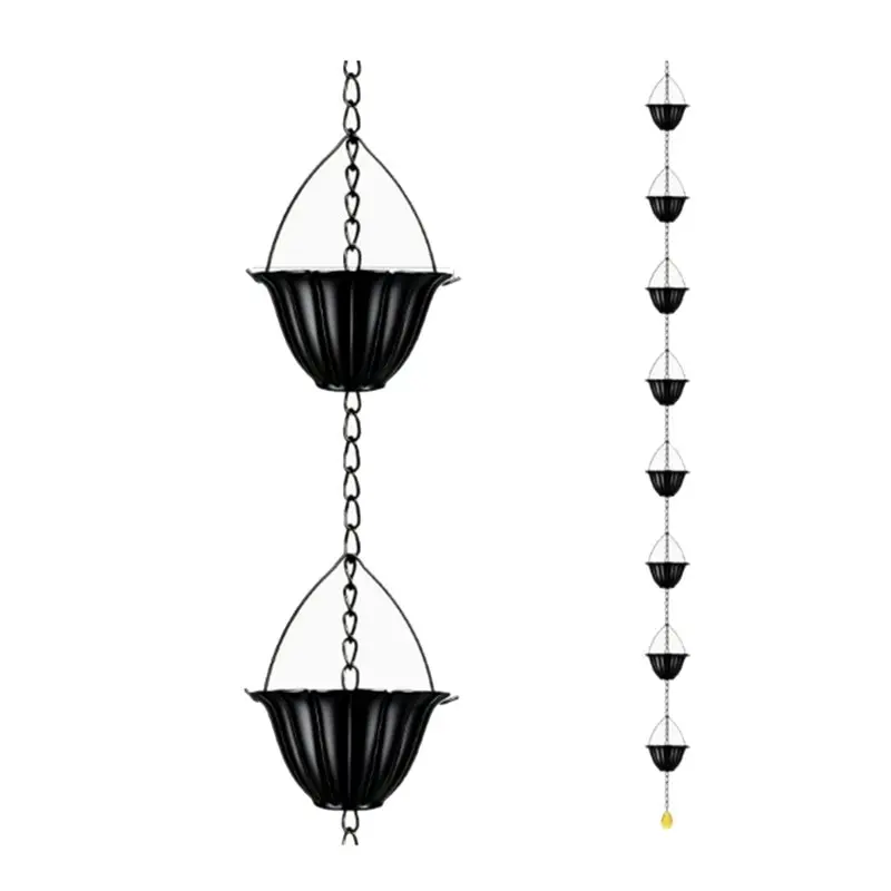 ABBO-Rain Chain, Thick Metal Rain Gutter Chains With 8 Flower Cups, Adjustable Rain Catcher Chain For Eaves Drainage
ABBO-Rain Chain, Thick Metal Rain Gutter Chains With 8 Flower Cups, Adjustable Rain Catcher Chain For Eaves Drainage