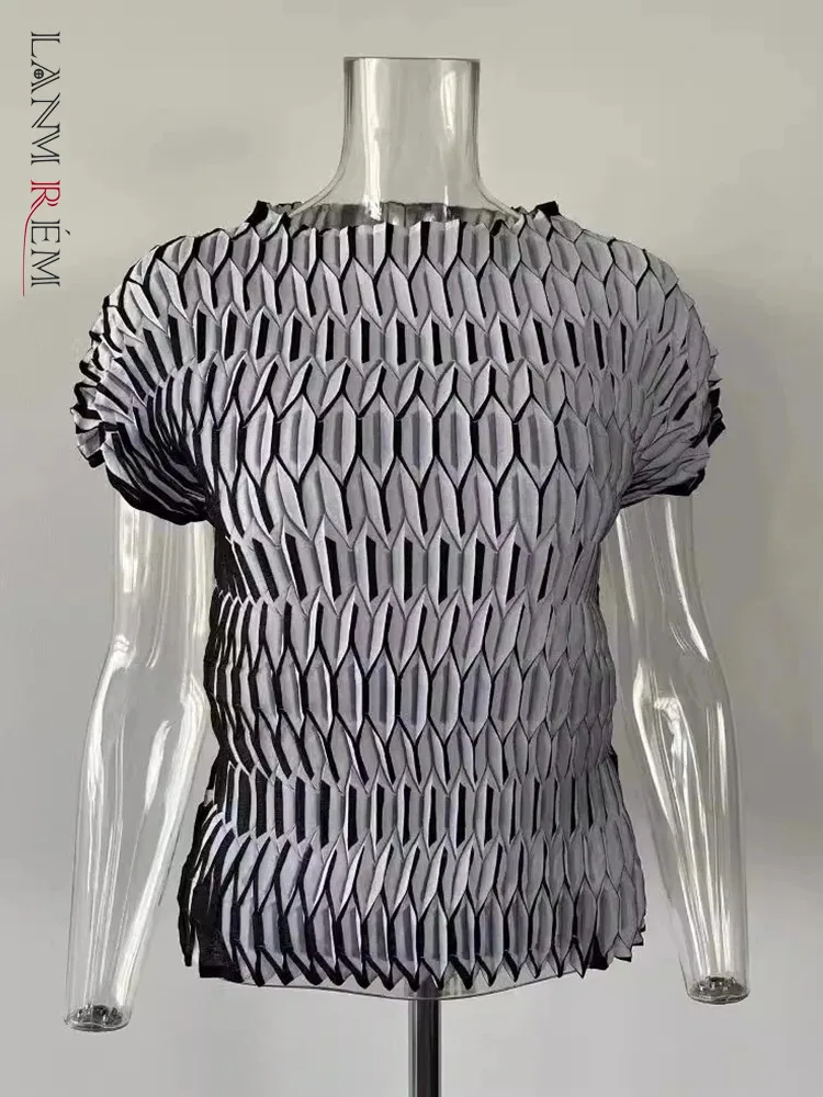 LANMREM Fashion Pleated Design Women's T-shirt Round Neck Short Sleeves Slim Pullover Tops Casual 2024 New Clothing 17G7462
LANMREM Fashion Pleated Design Women's T-shirt Round Neck Short Sleeves Slim Pullover Tops Casual 2024 New Clothing 17G7462