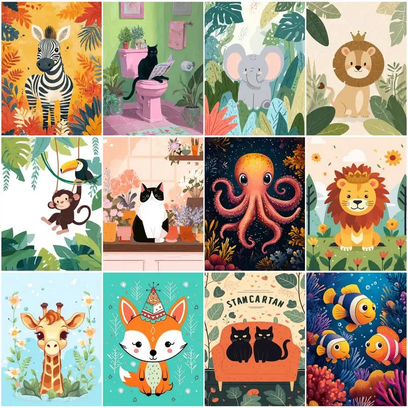 RUOPOTY Paint By Numbers For Beginner Paintings On Number Cute animals simple handmade drawing Coloring For Adults Home Decor
RUOPOTY Paint By Numbers For Beginner Paintings On Number Cute animals simple handmade drawing Coloring For Adults Home Decor