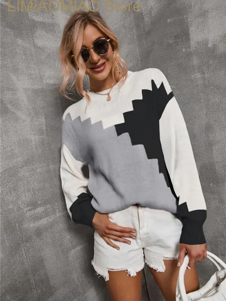 New Fashion Women Sweaters Autumn Winter Stitching O-neck Knit Pullover Long Sleeve Sweater Tops Womens Clothing Knitwears
New Fashion Women Sweaters Autumn Winter Stitching O-neck Knit Pullover Long Sleeve Sweater Tops Womens Clothing Knitwears