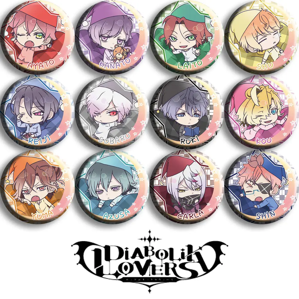 Anime DIABOLIK LOVERS Yamato Sakamaki Kanato Komori Yui Raito Pins Badge Cosplay Accessories Cartoon Itabag Bedge Brooch DADGE 
Anime DIABOLIK LOVERS Yamato Sakamaki Kanato Komori Yui Raito Pins Badge Cosplay Accessories Cartoon Itabag Bedge Brooch DADGE