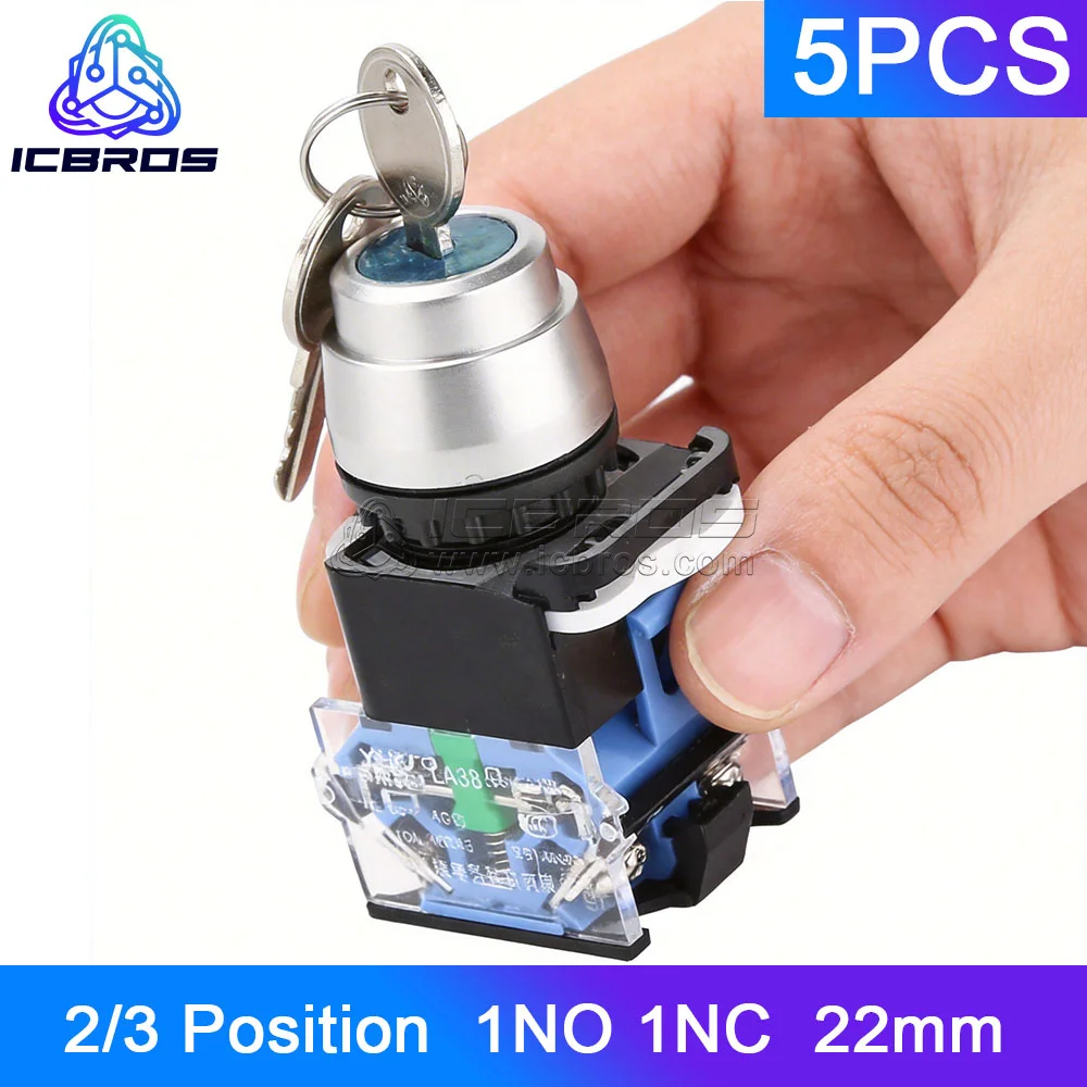 5pcs Key Button LA38-11Y2/20Y3 22mm 2/3 Position Selector Power Key Switch Self-Locking 1NO 1NC LA38-11Y2 LA38-11Y3
5pcs Key Button LA38-11Y2/20Y3 22mm 2/3 Position Selector Power Key Switch Self-Locking 1NO 1NC LA38-11Y2 LA38-11Y3