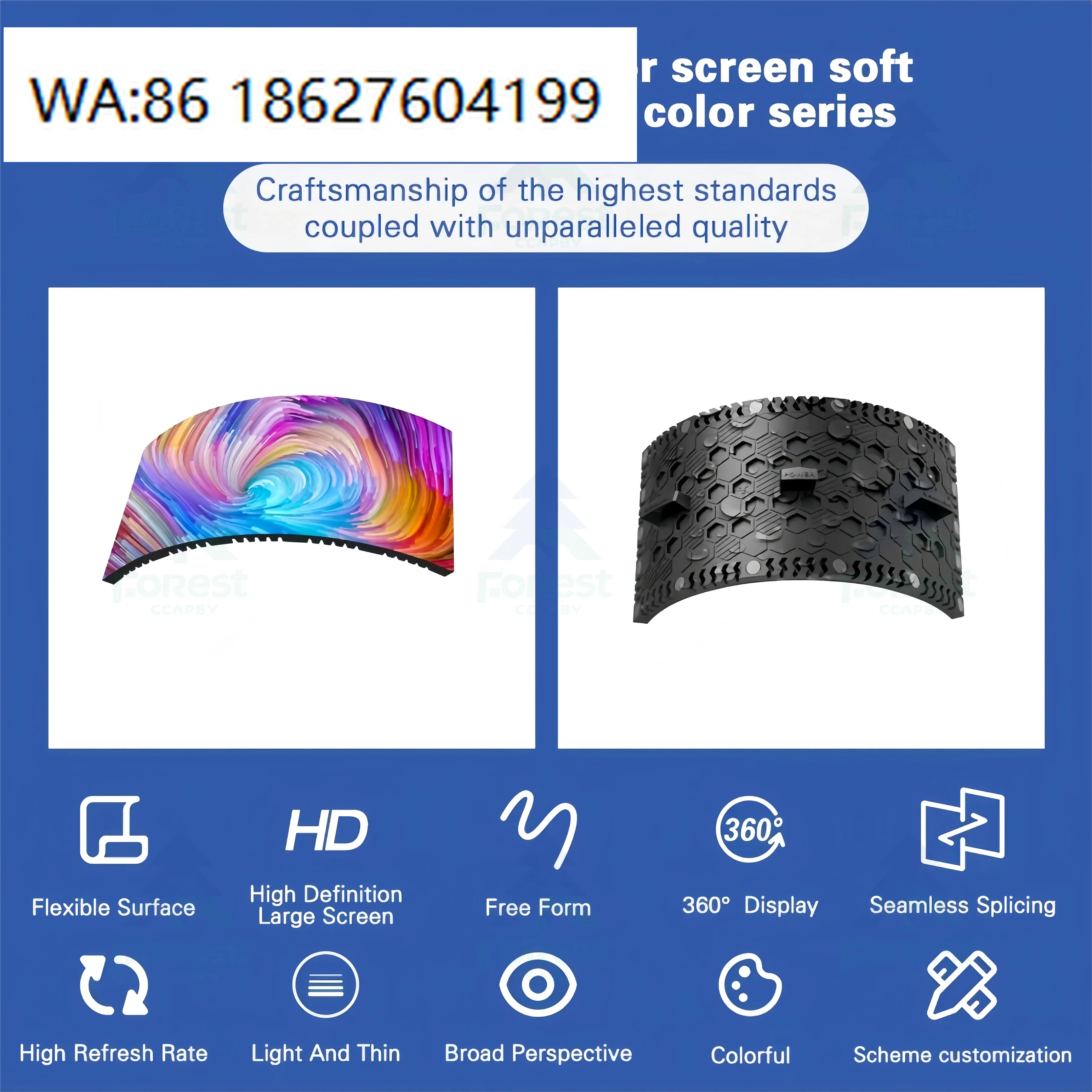 Custom P1.53 Flexible Bendable Indoor LED Display Screen For Football Event Commercial Indoor Advertising Use
Custom P1.53 Flexible Bendable Indoor LED Display Screen For Football Event Commercial Indoor Advertising Use