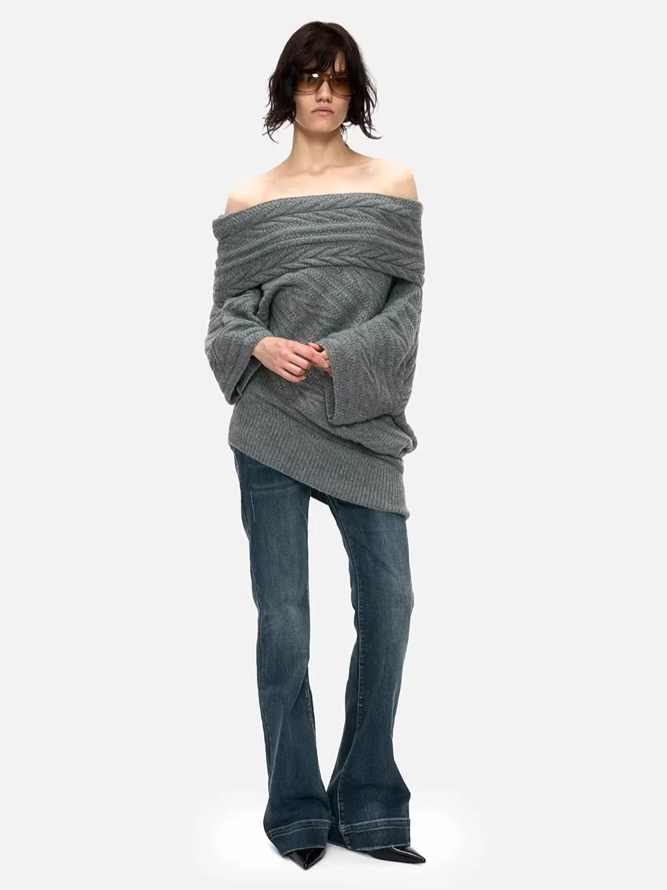 oulder Bared Pure Desire Sweater Cover up Autumn Winter New Sle Women's ey Bla 2 Colors Fluffy Knitted Casual Loose Fit
oulder Bared Pure Desire Sweater Cover up Autumn Winter New Sle Women's ey Bla 2 Colors Fluffy Knitted Casual Loose Fit