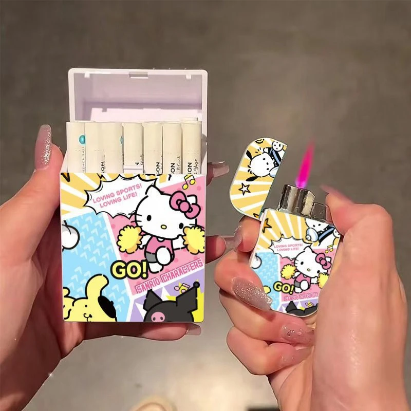Aesthetic Hello Kitty Lighter Set - Inflatable Windproof Pink Flame & Cigarette Case Kit, Kawaii Smoking Accessories for Girls
Aesthetic Hello Kitty Lighter Set - Inflatable Windproof Pink Flame & Cigarette Case Kit, Kawaii Smoking Accessories for Girls