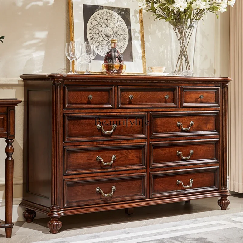 FG26American chest of drawers All solid wood North American cherry wood nine chest of drawers
FG26American chest of drawers All solid wood North American cherry wood nine chest of drawers