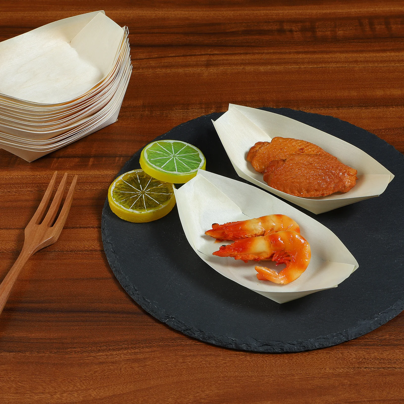 100Pcs Disposable Sushi Boat Wooden Plates Bamboo-Like Food Containers for Salads Sashimi Snacks Stackable Space-Saving
100Pcs Disposable Sushi Boat Wooden Plates Bamboo-Like Food Containers for Salads Sashimi Snacks Stackable Space-Saving