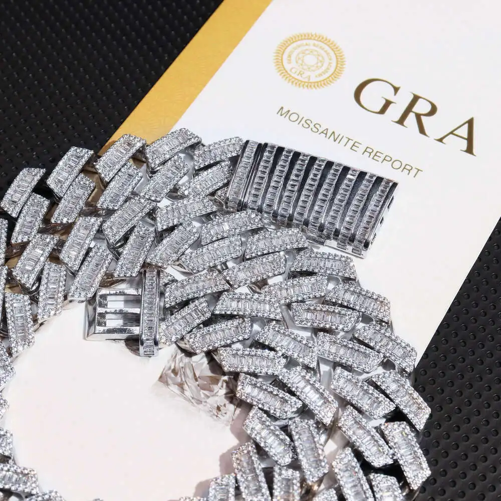 22mm Hiphop Vvs Moissanite 925 Sterling Silver Necklace Fine Jewelry Iced Out Pass Tester Diamond Cuban Link Chain
22mm Hiphop Vvs Moissanite 925 Sterling Silver Necklace Fine Jewelry Iced Out Pass Tester Diamond Cuban Link Chain