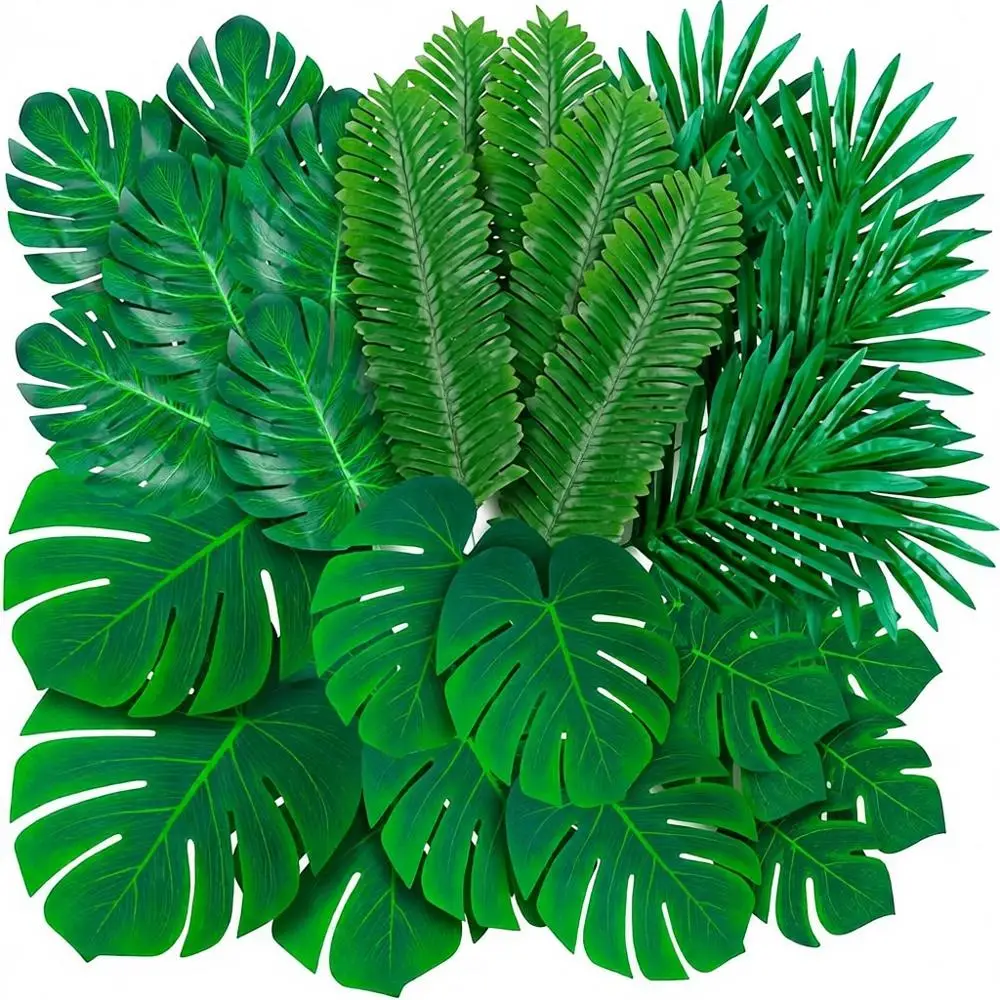 108 Piece Assorted Artificial Tropical Palm Leaves - Large & Small Green Monstera with Stems for Luau, Hawaiian, Wedding, and Bi
108 Piece Assorted Artificial Tropical Palm Leaves - Large & Small Green Monstera with Stems for Luau, Hawaiian, Wedding, and Bi