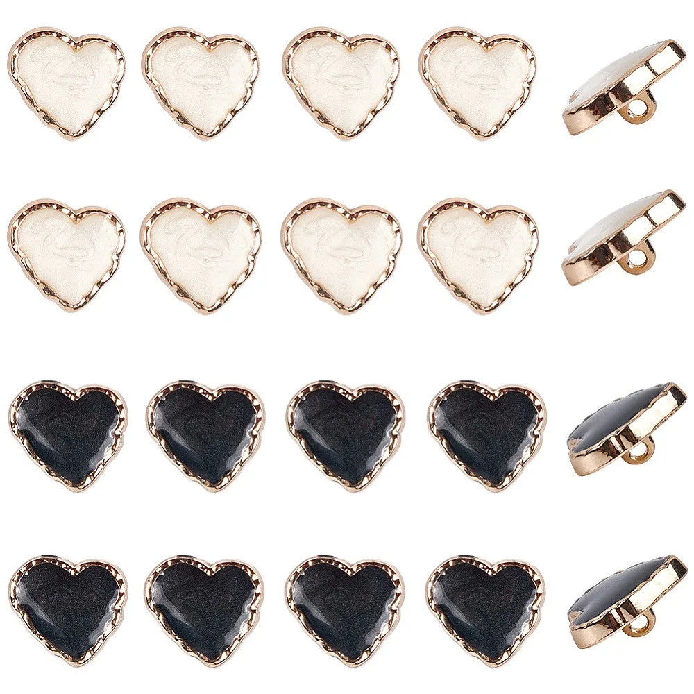 20Pcs 2 Colors Alloy Enamel Metal Buttons Heart Light Gold Mixed Color 17.5x18x7.5mm Hole: 2mm 10pcs/color
20Pcs 2 Colors Alloy Enamel Metal Buttons Heart Light Gold Mixed Color 17.5x18x7.5mm Hole: 2mm 10pcs/color