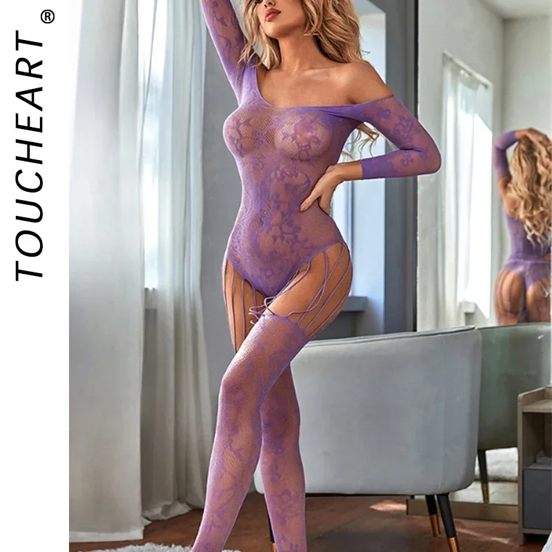 Toucheart Purple Sexy Bodysuit Party Jacquard Off-Shoulder Body Shaping Jumpsuit for Women Solid Color Mesh Hollow Sexy Bodysuit
Toucheart Purple Sexy Bodysuit Party Jacquard Off-Shoulder Body Shaping Jumpsuit for Women Solid Color Mesh Hollow Sexy Bodysuit