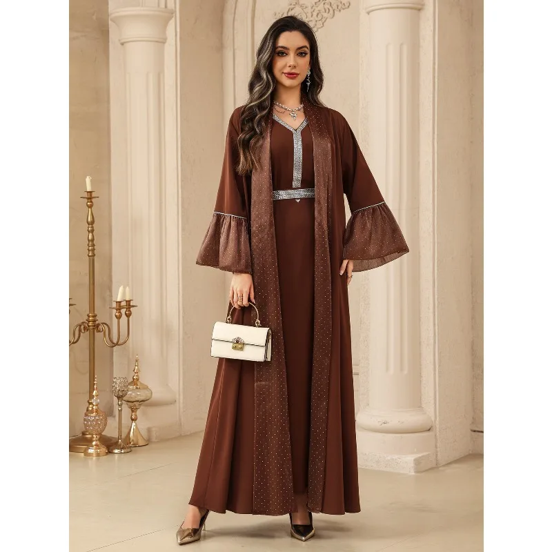 2 Piece Set Muslim Abaya for Women Jalabiya Muslim Dresses Diamond Long Dress Ruffle Sleeve Party Kaftan Robe Eid Abayas Ramadan
2 Piece Set Muslim Abaya for Women Jalabiya Muslim Dresses Diamond Long Dress Ruffle Sleeve Party Kaftan Robe Eid Abayas Ramadan