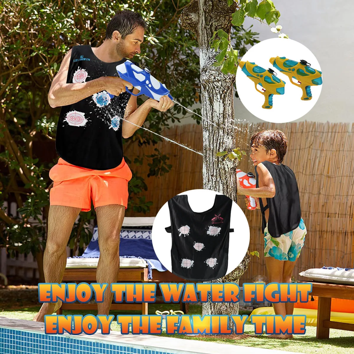 Летний детский водный пистолет с изменяющим цвет жилетом, жилет для детских водных игр на открытом воздухе с эффектом изменения цвета.
Летний детский водный пистолет с изменяющим цвет жилетом, жилет для детских водных игр на открытом воздухе с эффектом изменения цвета.