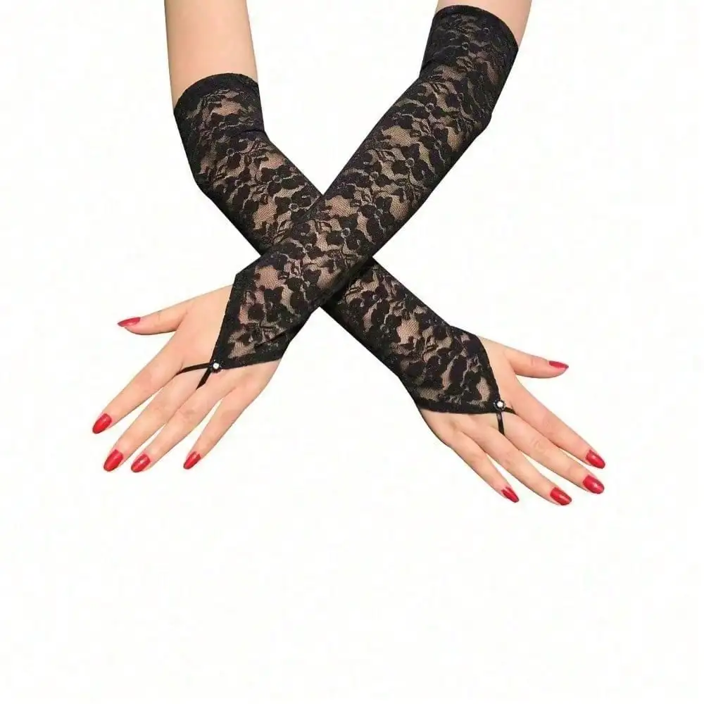 1 Pair Ditsy Floral Elegant Polyester Sheer Fingerless Gloves With Rhinestones, Breathable & Lightweight For Casual, Party, All Seasons
1 Pair Ditsy Floral Elegant Polyester Sheer Fingerless Gloves With Rhinestones, Breathable & Lightweight For Casual, Party, All Seasons