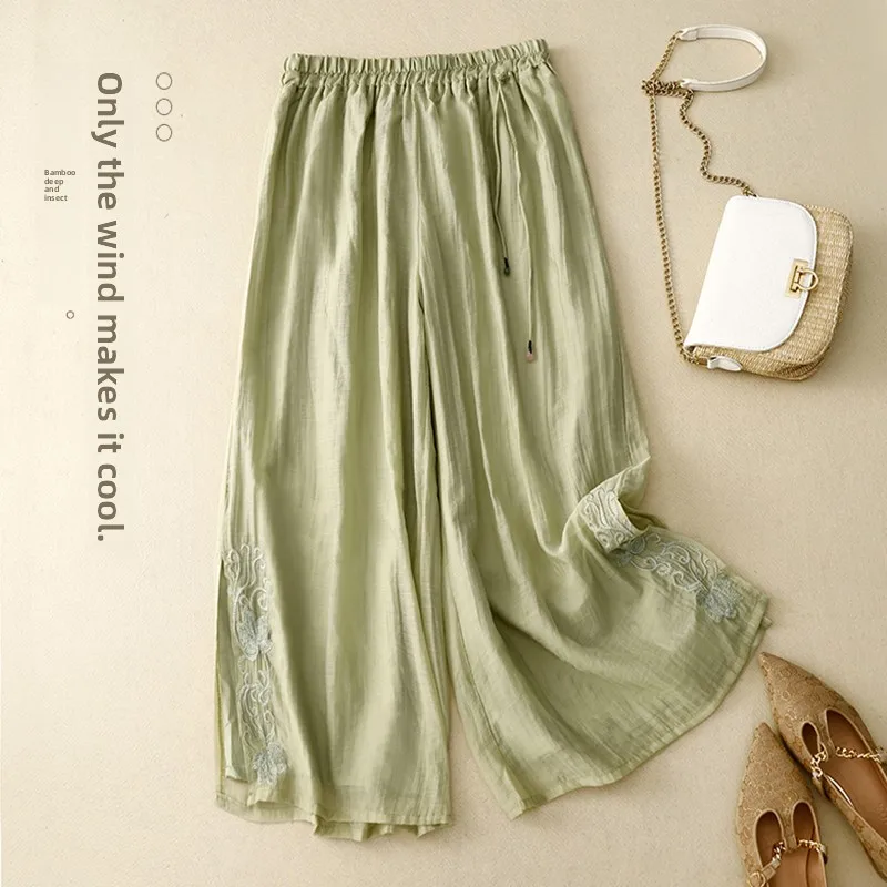 New Chinese Style National Trend Embroidered Flax Wide Leg Pants Women Summer Thin Loose Drifting Casual Slit Straight Long P...
New Chinese Style National Trend Embroidered Flax Wide Leg Pants Women Summer Thin Loose Drifting Casual Slit Straight Long P...