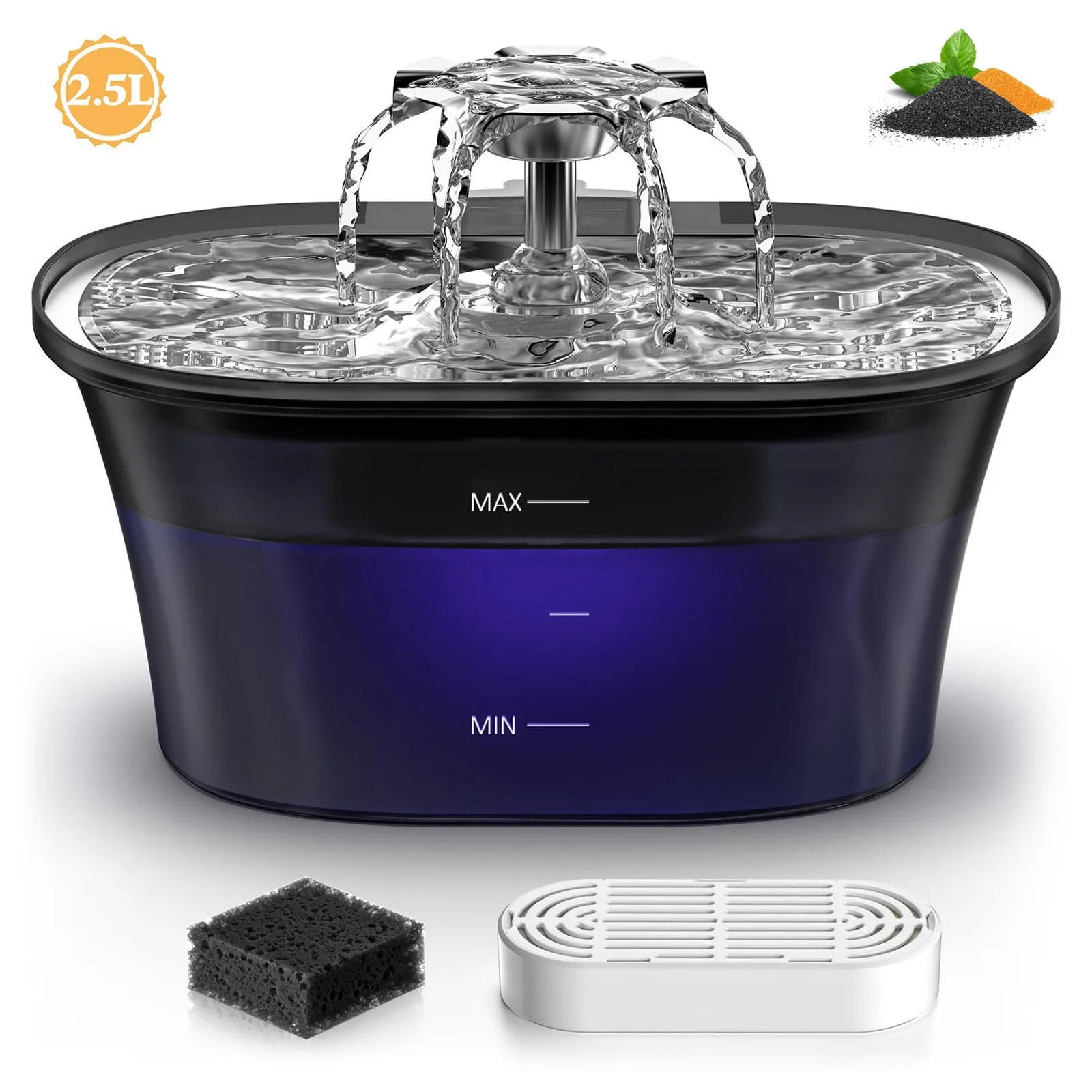 2.5L Pet Water Fountain Automatic Circulating Drinking Dispenser with Activated Carbon Filter Ultra Quiet Water Bowl for Cats
2.5L Pet Water Fountain Automatic Circulating Drinking Dispenser with Activated Carbon Filter Ultra Quiet Water Bowl for Cats
